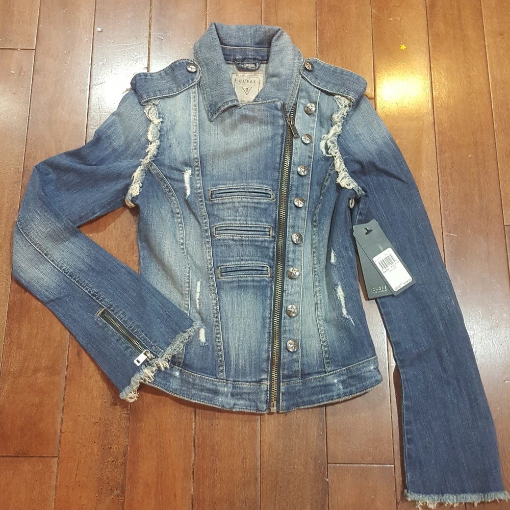 GUESS Commando Denim Jacket --- NWT XS - Picture 3 of 6